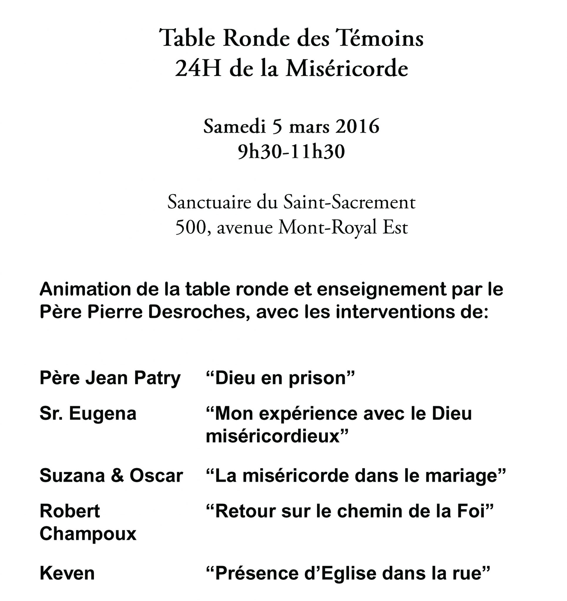 table ronde & temoignages